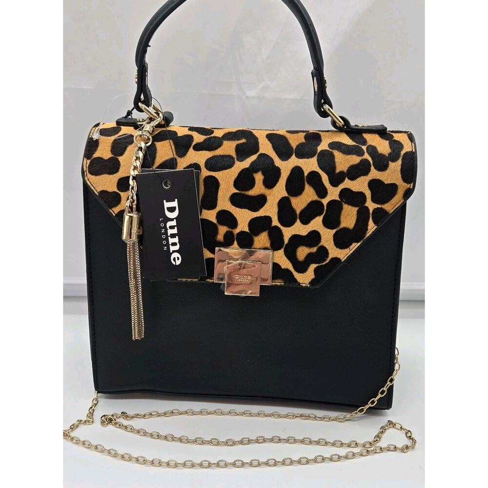 RARE Dune London Calf Leather Crossbody Cheetah Print Handbag NEW! MOBWIFE Sleez